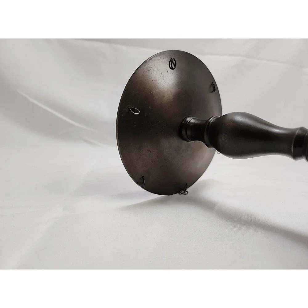 VTG Candle Holder Drip Protector ~ 6.5'~ Made in India ~Gothic Flower Style Base